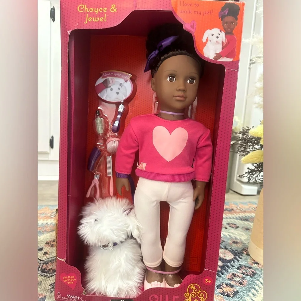 New Our Generation Choyce & Jewel 18-inch Doll, Maltese Puppy Dog & Accessories